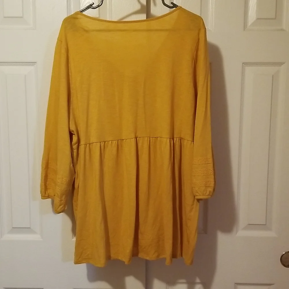 NWT Sonoma Mustard Yellow Babydoll Maternity Top - XL - Picture 2 of 4